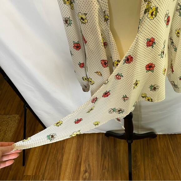 Nasty‎ Gal Collection Tied To You Floral Shirt Women’s Small Polka Dot Blouse - Picture 13 of 15